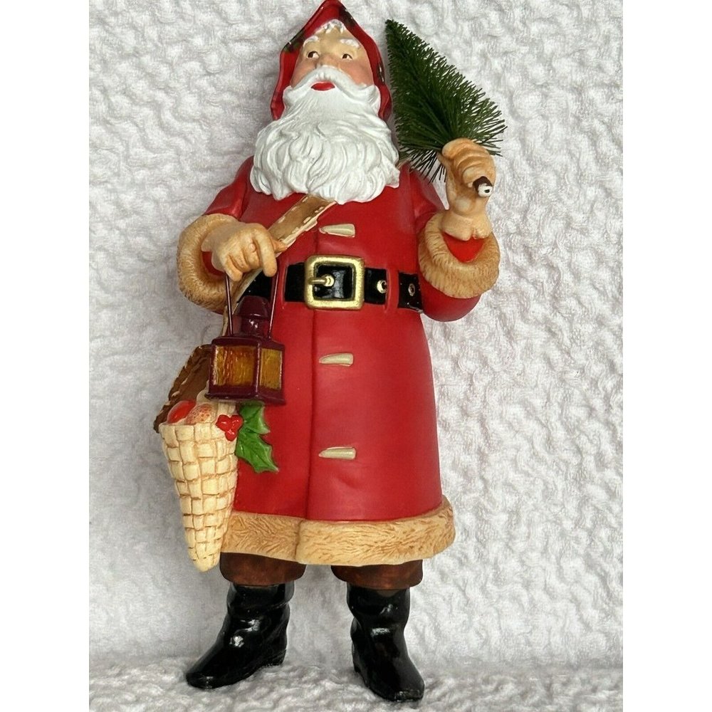 Vintage 2000 Hallmark Cards Inc. Santa Clause/Christmas Tree Lantern & Fruit EUC
